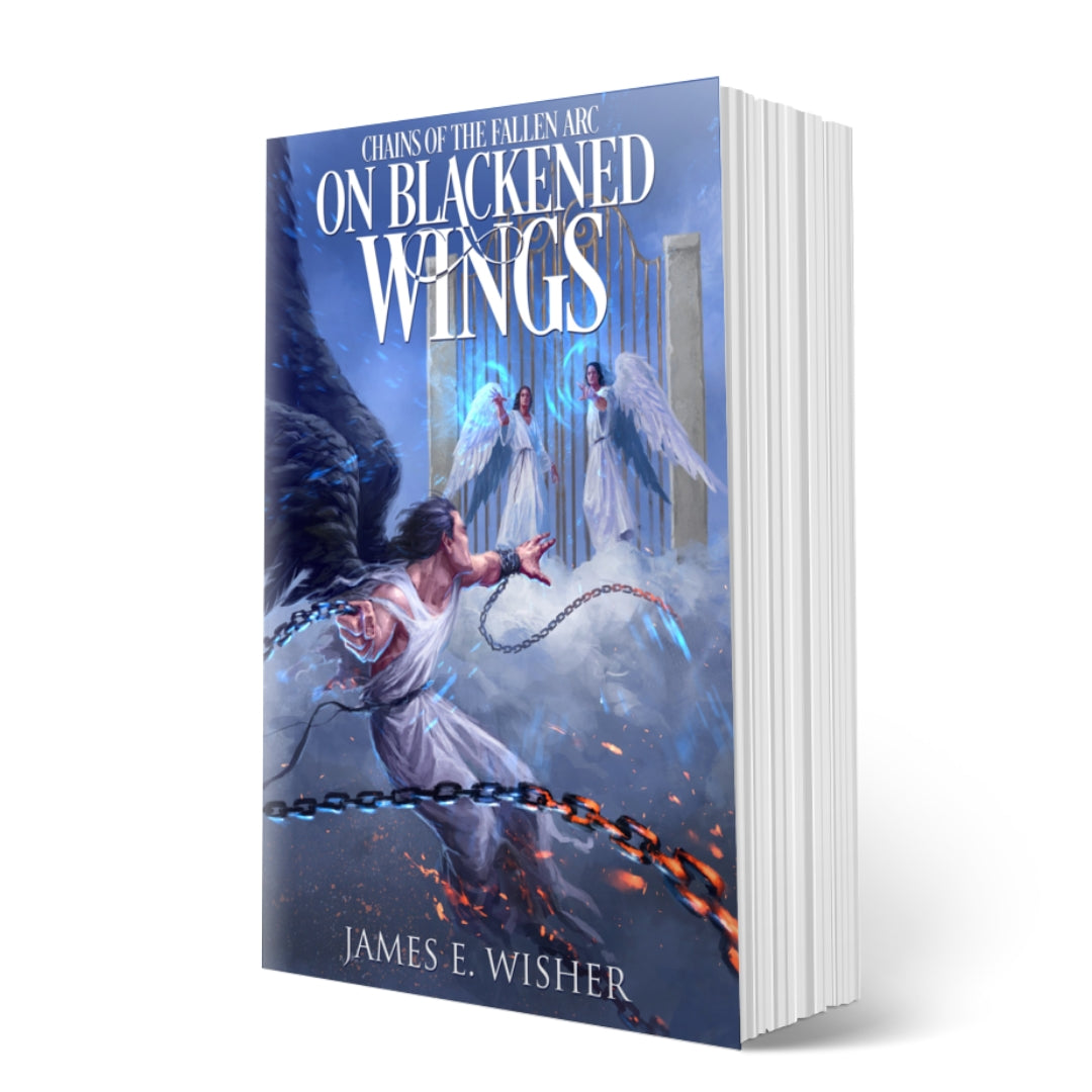 On Blackened Wings Paperback epic fantasy by james e wisher