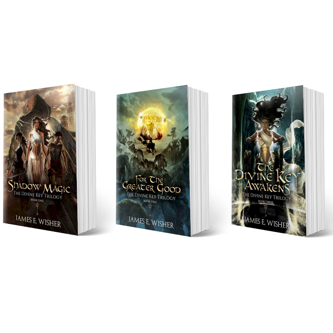 The Divine Key Trilogy Paperback Bundle epic fantasy by james e wisher