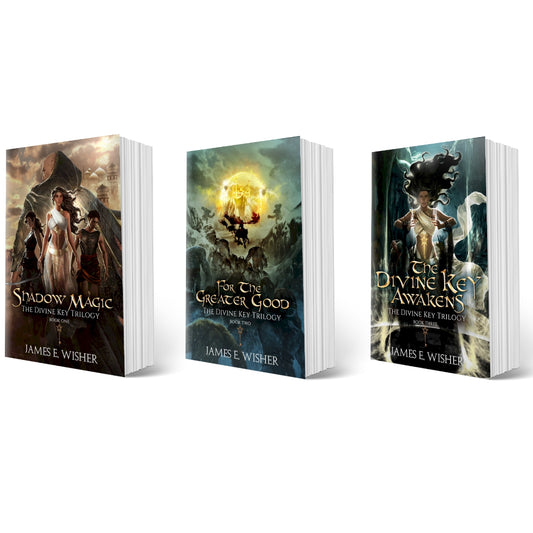 The Divine Key Trilogy Paperback Bundle epic fantasy by james e wisher